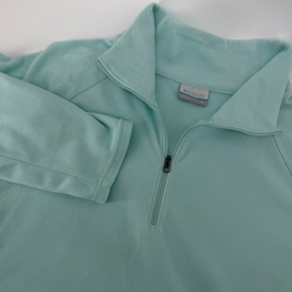 Columbia Womens XL Mint‎ Green Quarter Zip Microfleece Pullover Jacket AK1131